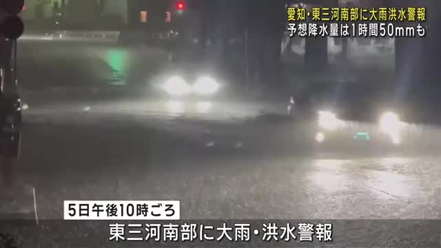 愛知県豊橋市で道路の冠水も 東三河南部に大雨洪水警報 河川増水などに警戒を