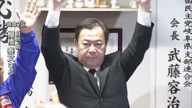 衆院岐阜2区、自民前職の棚橋泰文氏が10回目の当選　幅広い支持集める