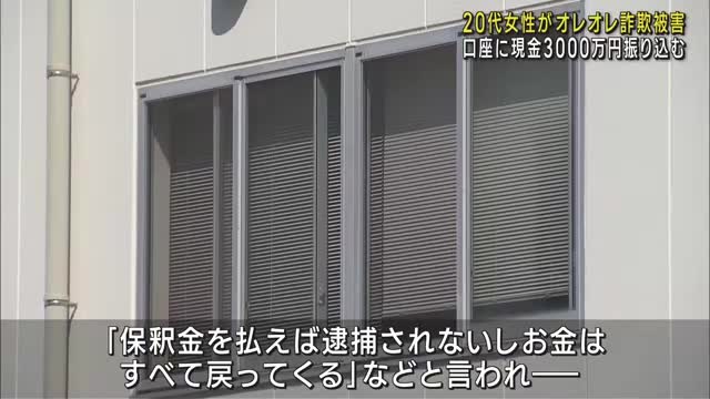 オレオレ詐欺で20代女性が約3000万円被害　警察官ら名乗る男からビデオ通話「保釈金払えば金は戻る」