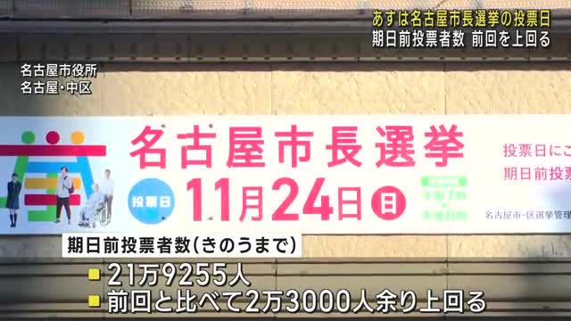 投開票日を24日に控え名古屋市長選「最後の訴え」　