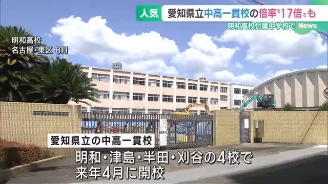 県立の中高一貫校4校が来春開校　倍率17倍の学校も　愛知