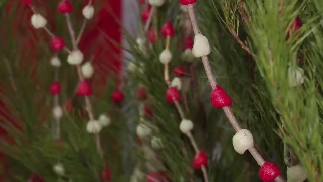 正月飾り「花もち」の競り市　玄関先に飾る高さ30センチほどのものが人気　岐阜県高山市