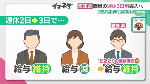 県の職員「週休3日」、市役所の開庁時間を短縮…進む公務員の働き方改革　愛知