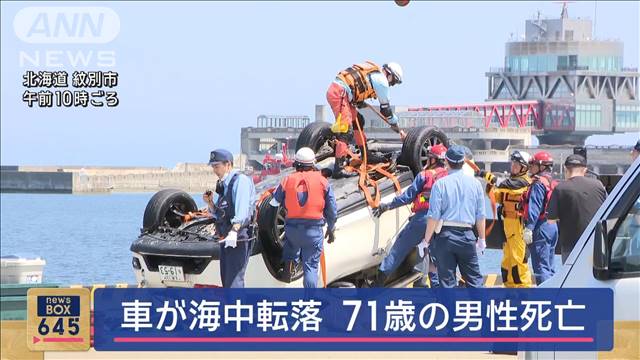 車が海中に転落　71歳の男性死亡　北海道紋別市