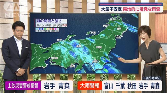【全国の天気】あす北陸～関東で雷雨の恐れ　7月最終日も熱中症厳重警戒