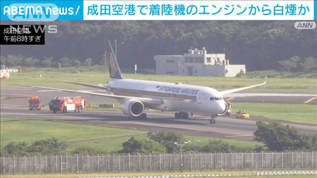 【速報】成田空港の着陸機エンジンから白煙か　けが人など確認中