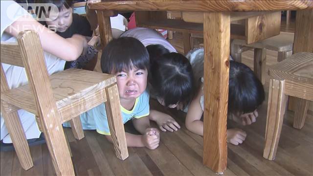 宮崎 こども園で避難訓練　例年にぎわう川プールは閉鎖へ