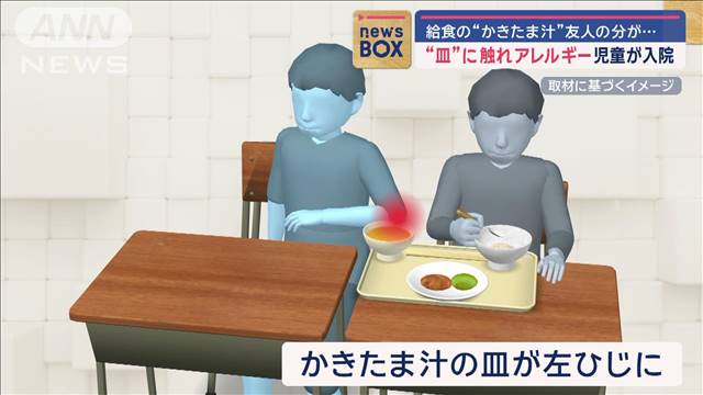 給食の“皿”に触れた児童がアレルギーで入院