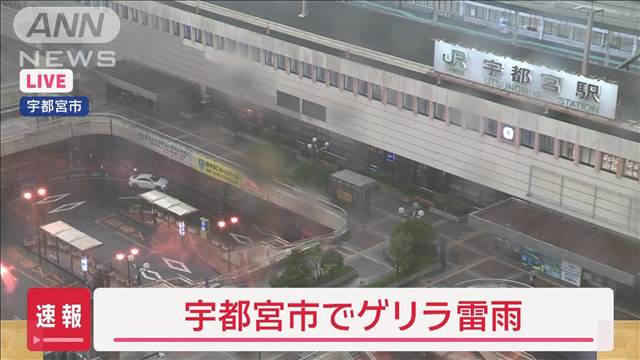 【速報】宇都宮市で“ゲリラ雷雨”帰宅時間を直撃