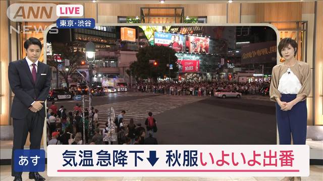 【関東の天気】あす全域で雨予報　気温下がり秋物出番です