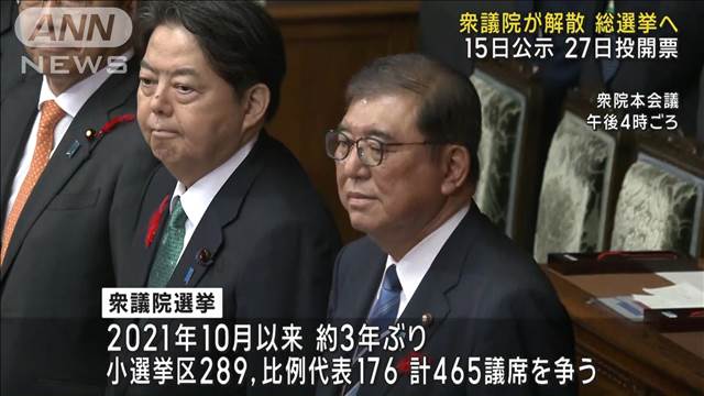 【速報】石破総理大臣が衆議院を解散　15日公示、27日投開票で選挙へ