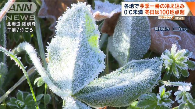 0℃未満の冬日は100地点超え　今季一番の冷え込み