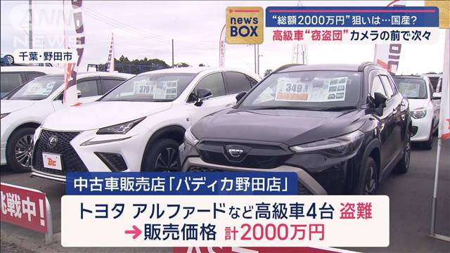 高級車“窃盗団”カメラの前で次々…　総額2000万円　狙いは…国産？