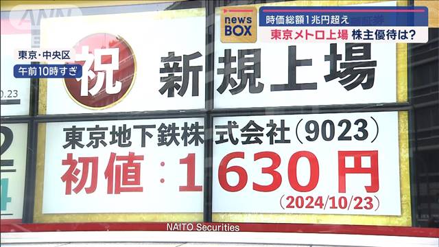 時価総額1兆円超え！東京メトロが上場　株主優待は？