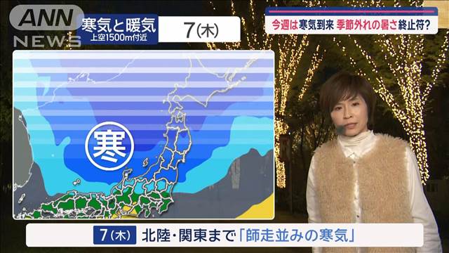 【全国の天気】3連休明け…雨降る場所も　今週は寒気到来！冬の準備を