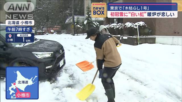 初冠雪に“白い虹”暖炉が恋しい　東京で「木枯らし1号」