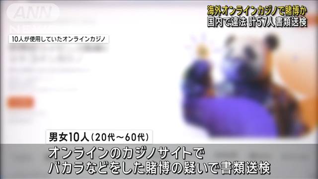 海外オンラインカジノで賭博か　国内の男女10人を書類送検