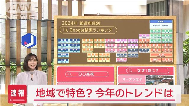 2024年Google検索ランキング　あなたの街は？各地の急上昇1位