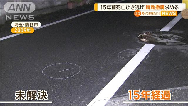 15年前の死亡ひき逃げ　時効撤廃求める　賛同する署名は15万筆近く集まる