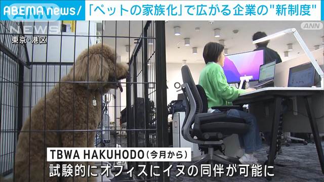 「ペットの家族化」で広がる企業の“新制度”　同伴出勤も可能に