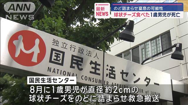 球状チーズ食べた1歳男児が死亡　のど詰まらせ窒息の可能性