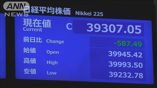 日経平均株価2025年は波乱含みのスタート　終値は昨年末比600円近く下落