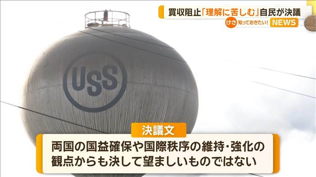 USスチール買収阻止「理解に苦しむ」　自民が決議　日本政府に撤回要請求める