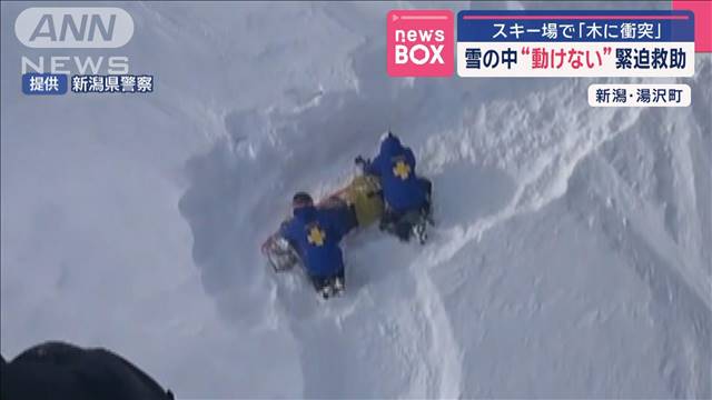 スキー場で「木に衝突」　雪の中“動けない”緊迫救助