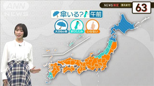 きょうも暖か！傘の出番どこで？【2分間の天気予報】